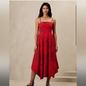 ASYMMETRICAL-HEM MIDI DRESS with removable straps